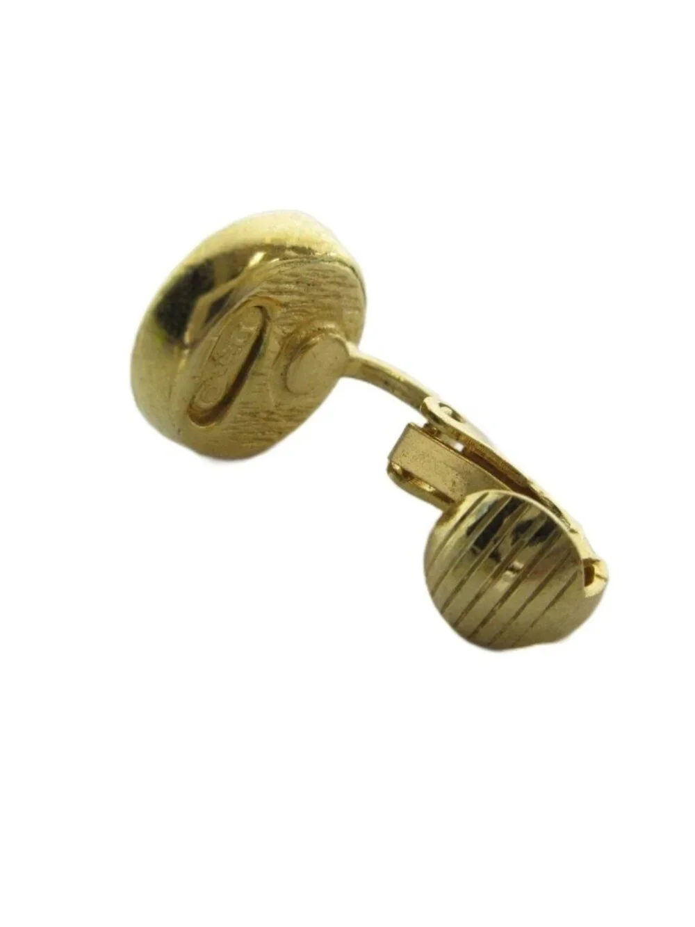 Dior Earrings Faux Pearl Clip on Logo Gold